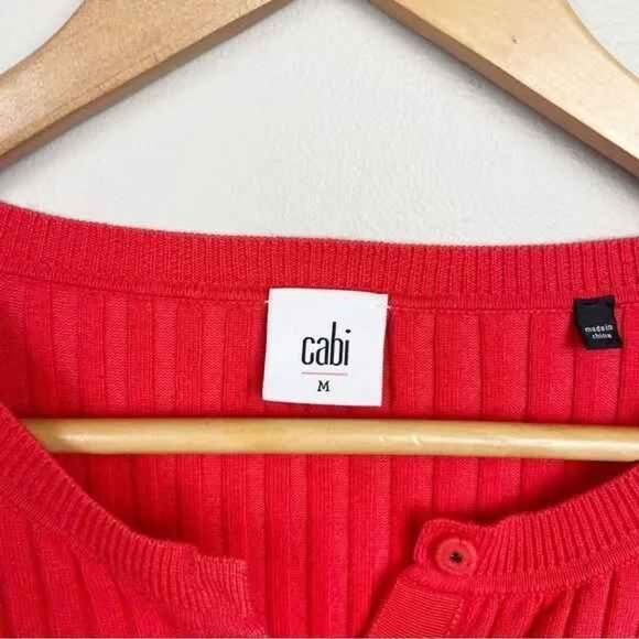 Cabi Trumpet Ribbed Knit Bell Sleeve Button Cardigan - Picture 4 of 5